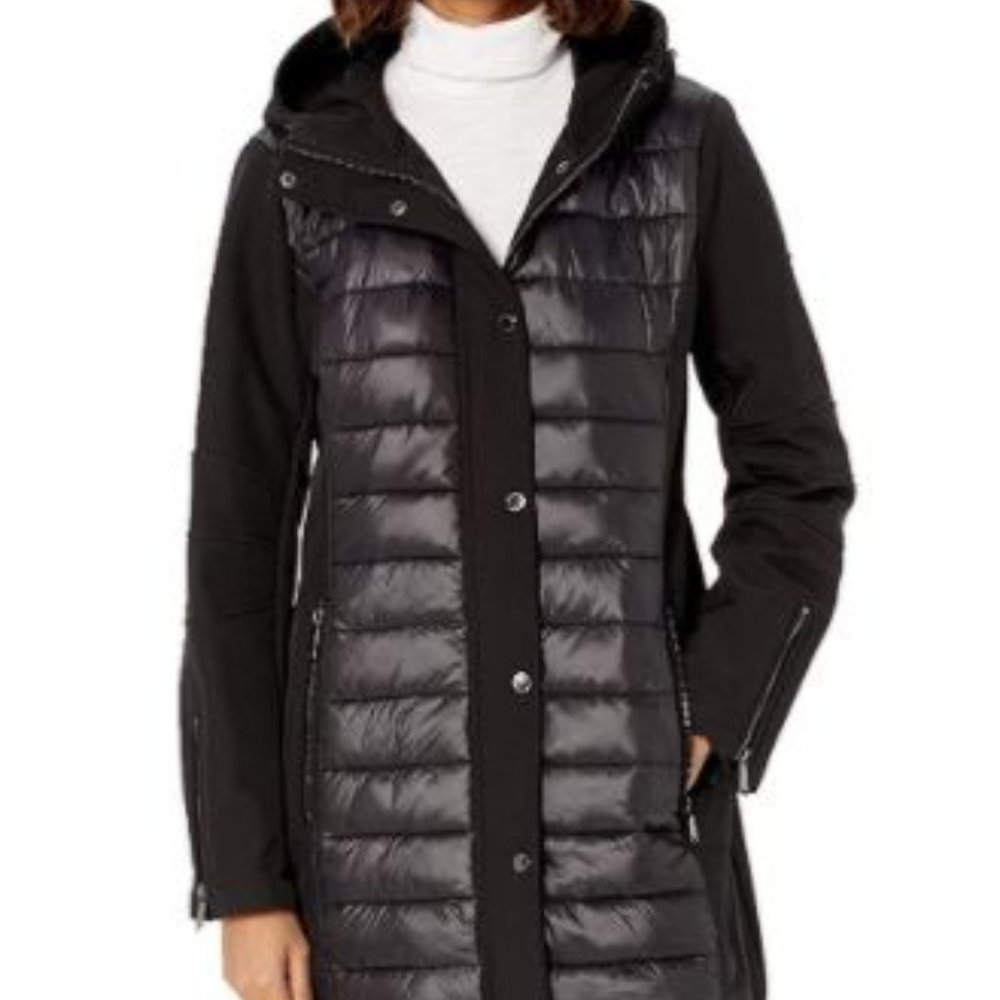 BCBGeneration Women's Mixed Media Softshell Jacket